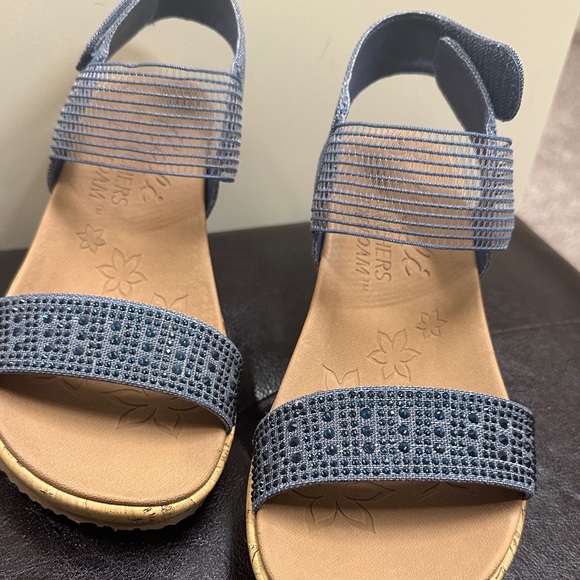 Skechers Beverlee Rhinestone Wedge Sandals - Picture 4 of 6